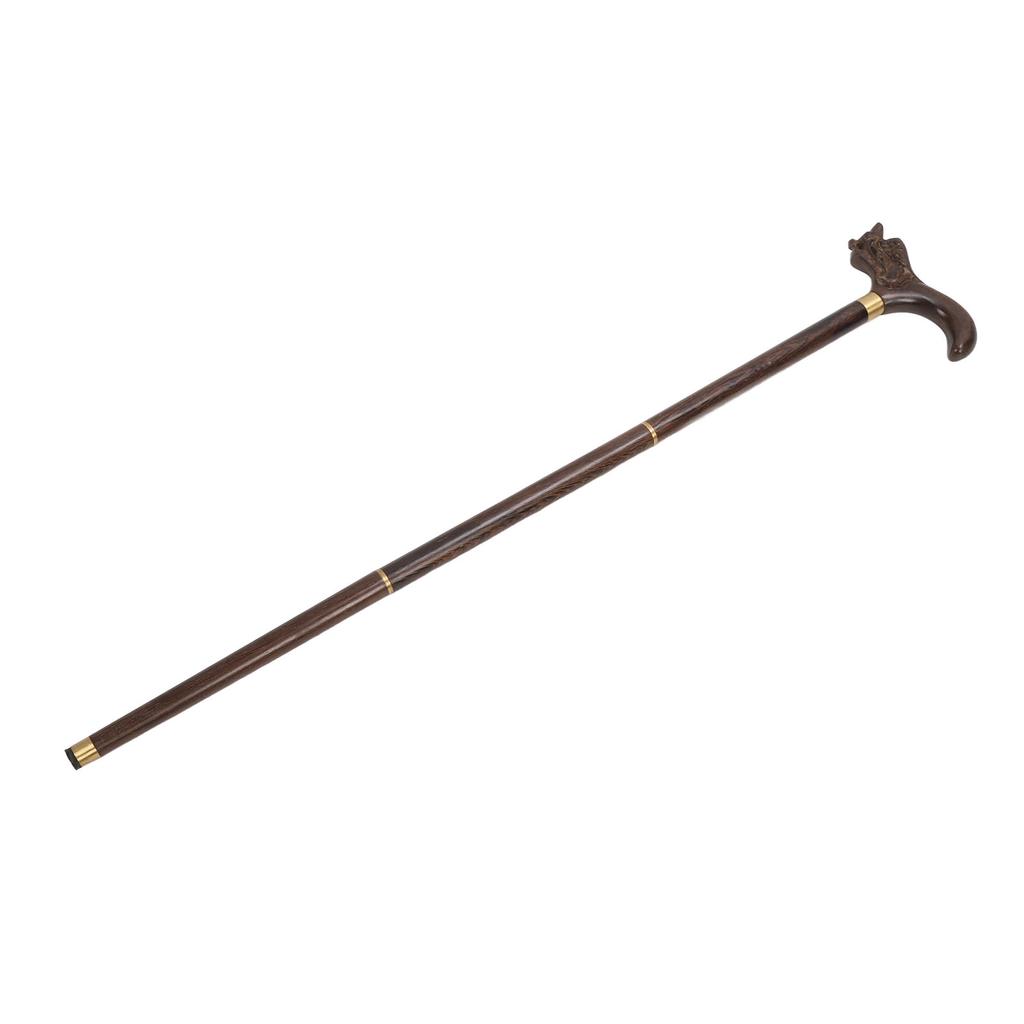 3 Sections Wooden Walking Cane Wenge Collapsible Folding Hand Walking Sturdy Ergonomic Stick for