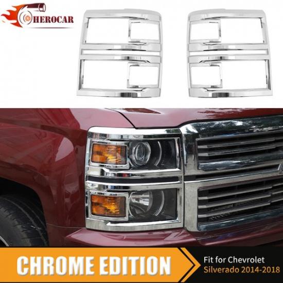 Защитная крышка передней фары для 2014-15 Chevy Silverado Хром США