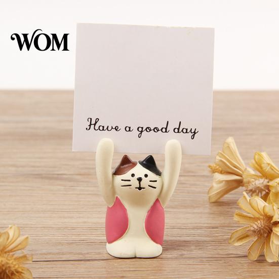 Card Display Holder Memo Holder, Resin Cartoon Animal Paper Photo Clip Stand, Business Notes Messages for Office Desk Organizer