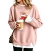 Women's Casual Christmas Print Loose Fit Long Sleeve Layering Sweatshirt