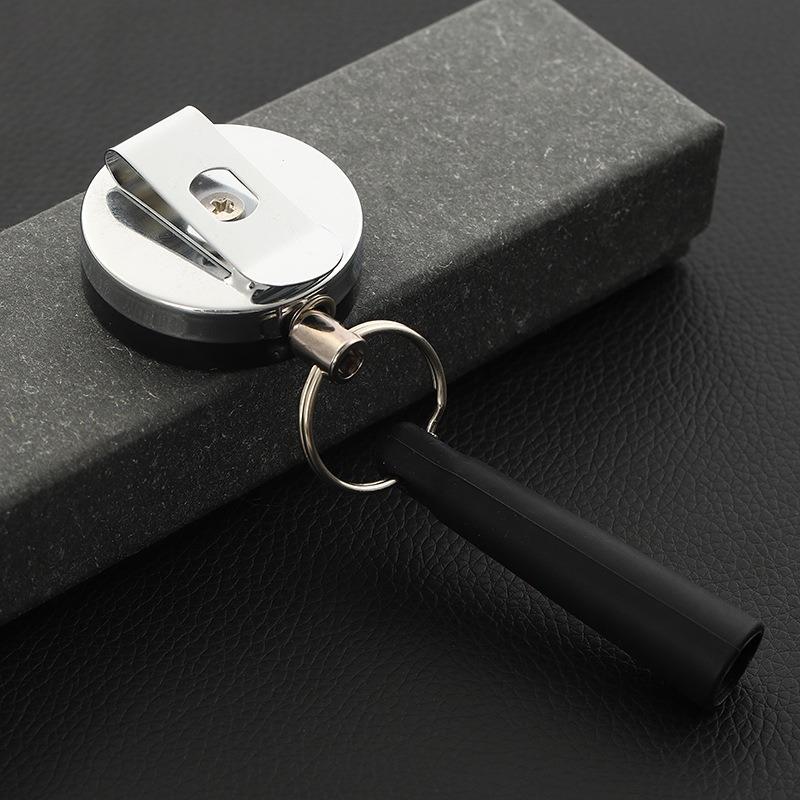 1/2Pcs Heavy Duty Retractable Pen Camping Pull Holder Reel Carpenter Pencils Anti Lost Rope Key Ring Chain Belt Clip