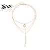 Elegant Pendant Necklace Layered Chain Necklace Y Long Beaded Choker