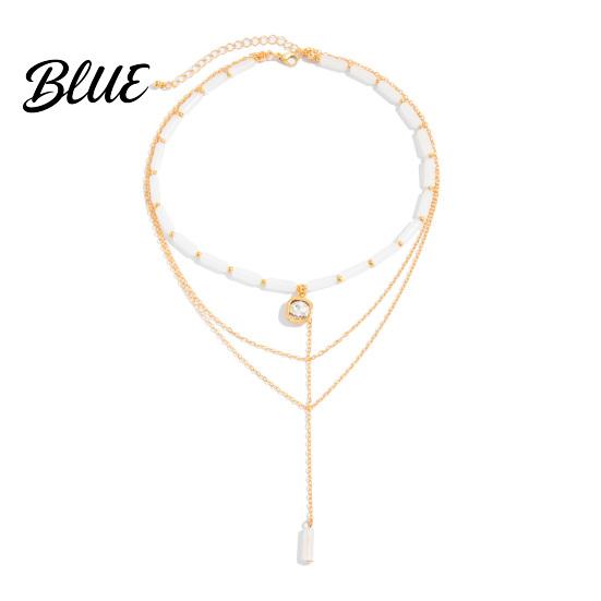 Elegant Pendant Necklace Layered Chain Necklace Y Long Beaded Choker