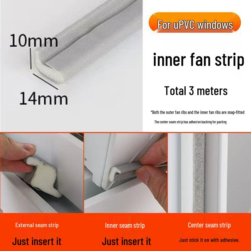 Dinggu Z-type Sliding Window & Door Seal Strip - Soundproof & Windproof for UPVC Windows
