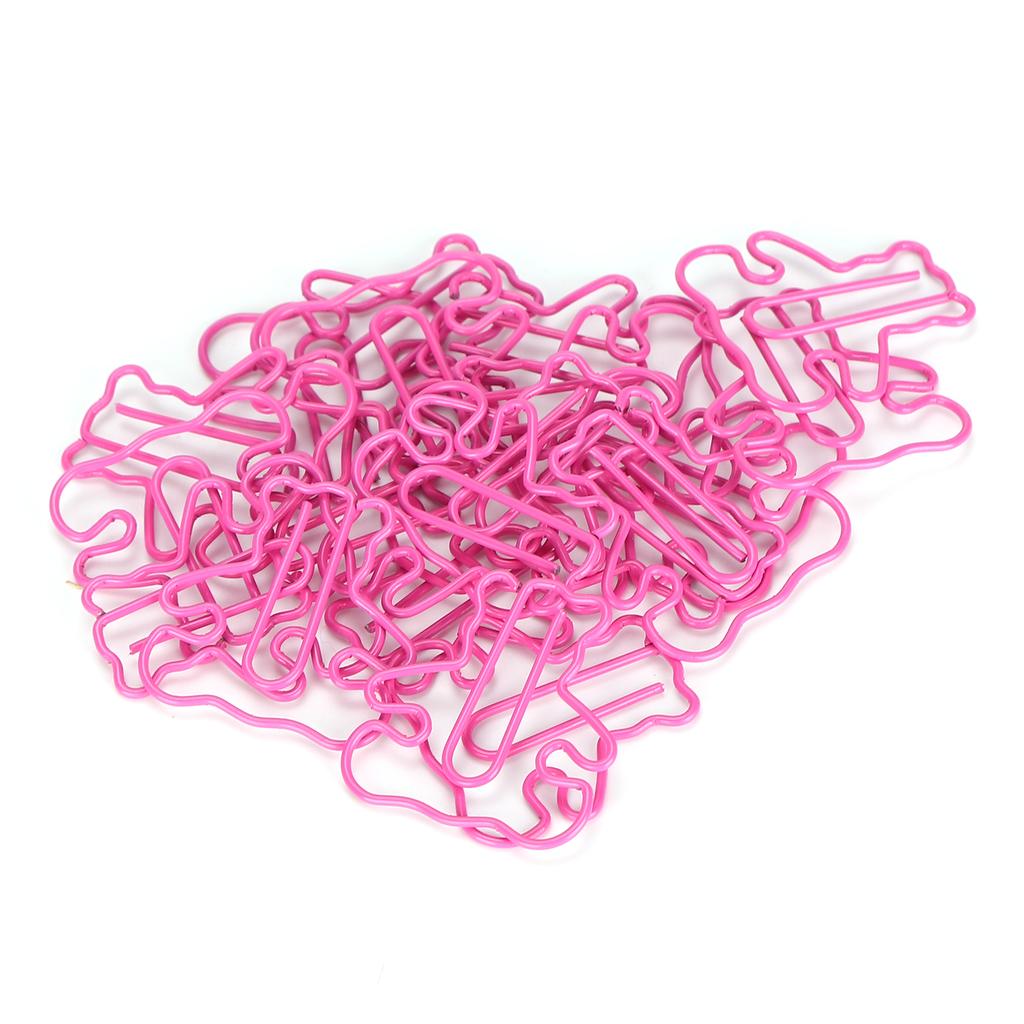 20PCS   Plastic Coated Wire Paperclip Bear Shape Bookmark Clip File Notebook Holder