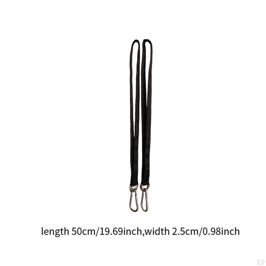 2x Hanging Straps with Carabiner Hooks for Cable Machine Attachment Camping
