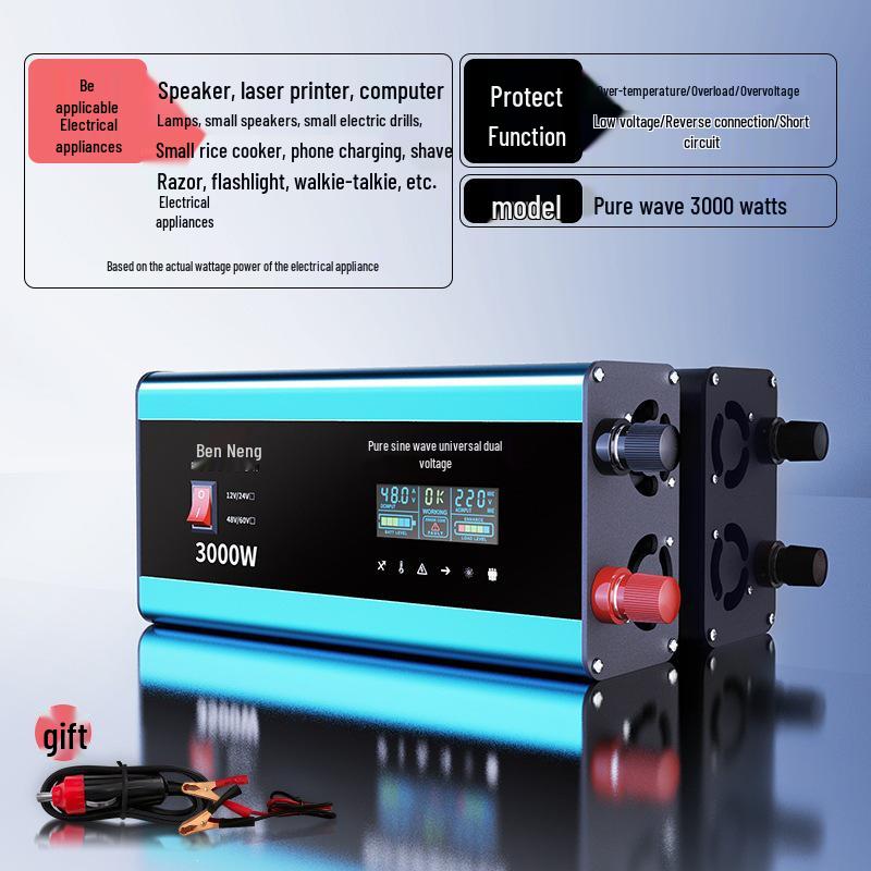 High Power Pure Sine Wave Inverter: 12V-60V To 220V for Truck and Home Use