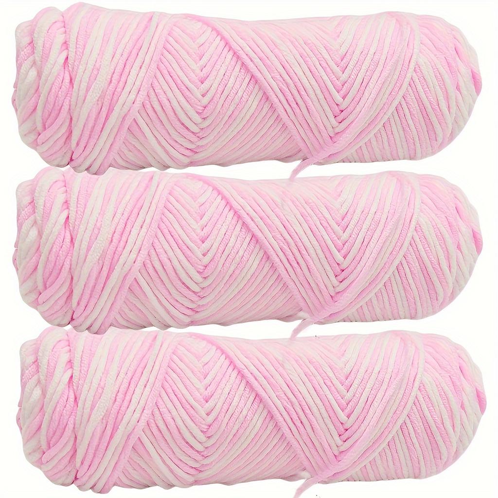 Vibrant 3pcs Yarn Bundle Soft & Thick 8-Strand Acrylic for DIY Knitting and Crochet, Ideal for Hats, 10.05oz Total