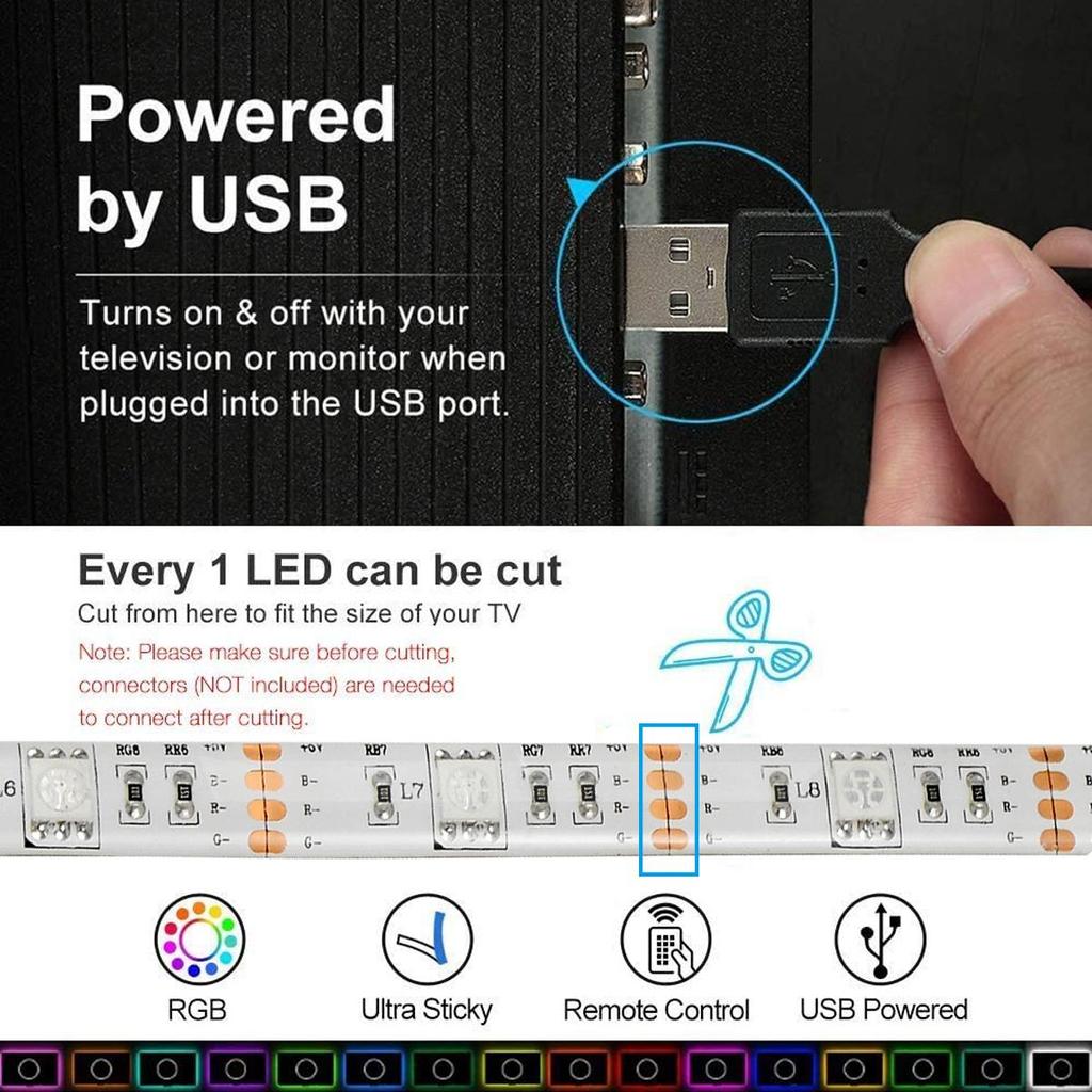 Buy MALITAI LED TV Back Lam 5050SMD RGB LED Strip Lights USB Powered Bias  Lighting Kits LED For HDTV/PC Monitor/Home Theater at affordable prices —  free shipping, real reviews with photos —