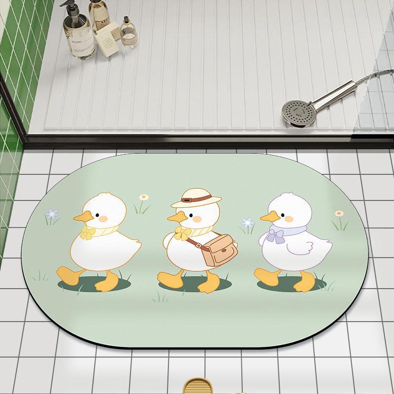 Bathroom Mat Household Toilet Soft Diatom Mud Absorbent Quick Dry Mat Toilet Door Non-slip Anti-fall Ground