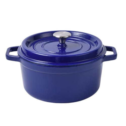 Haiyunhome Cast Iron Enamel Pot, Double-Handled, Cast Iron, Waterless Cooking, Steam Circulation, Fast Heat Conduction, Energy-Saving, Stain-Resistant