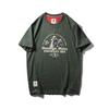 American Retro Niche Pure Cotton Trendy Brand Motorcycle Print Short-Sleeve T-Shirt for Men, Summer Export Men's Clothing, All-Cotton T-Shirt