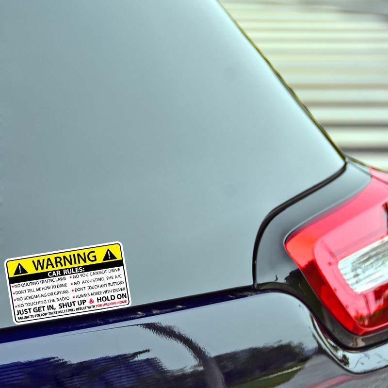 Car Safety Warning Rules StickersCar Safety Warning Rules Stickers