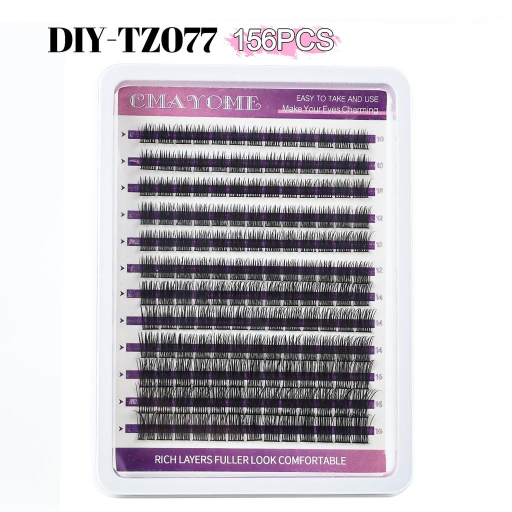 Single Tuft Of Hair Diy False Eyelash Extension Set 10-16Mm Eye Eyelash Curl Simulation