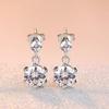 925 Sterling Silver Female Luxury Crystal Round Stud Earrings Vintage Wedding Jewelry White Zircon Stone Earrings New Nice