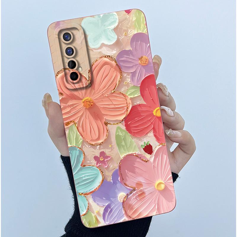 For Realme 7 Phone Case Fashion Simplicity Soft Liquid Silicone Shell Back Cover For Realme 7 Pro RMX2170 Realme7 RMX2151 Fundas