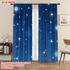 2pcs   plane printing Contemporary Curtains Printed Fashion Blue Star Versatile Durable Polyester (without rod) Festive Ldeal