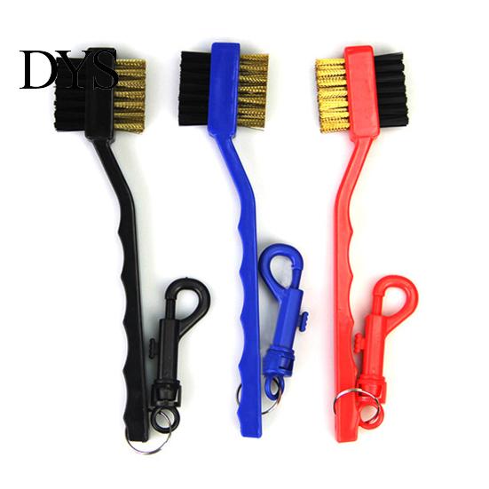 Plastic Golf Cleaning Brush 2 Sided Useful Multi-functional Steel Club for Outdoor Dense Bristle
