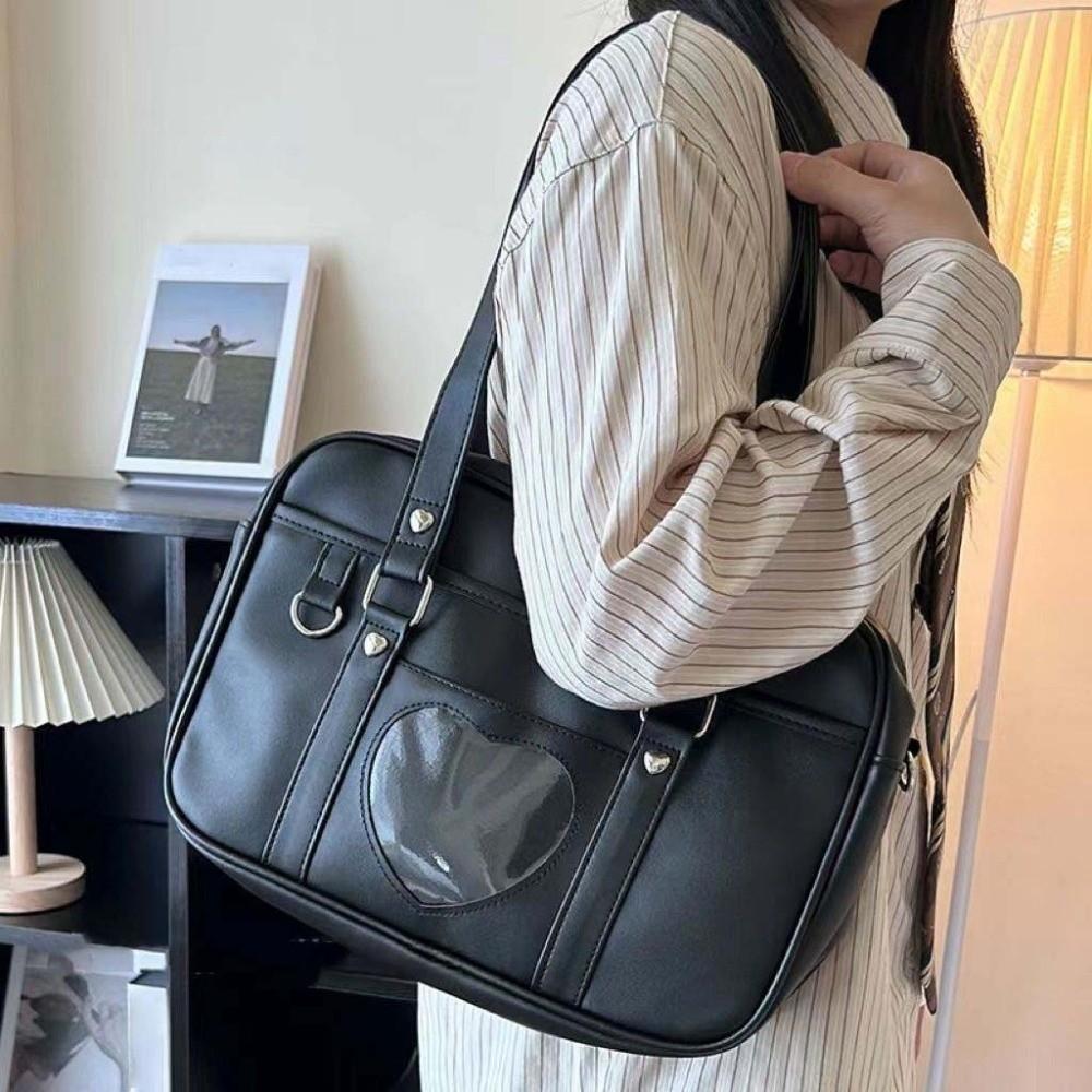 PU Leather JK Uniform Shoulder Bag Large Capacity Messenger Bag JK Tote Bag  Travel