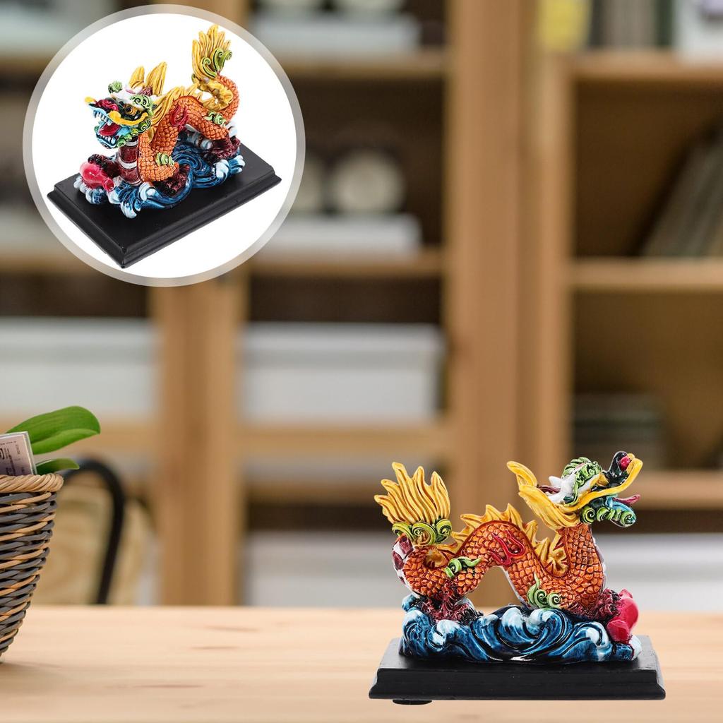 PRETYZOOM Feng Shui Eingang Tierkreis Glück Geld Glücksverbesserung Feng Shui Drache Chinesischer Tischdrache Büro-Ornament, Drache, Ornament,