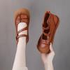 2025 Summer Retro Handmade Women's Shoes Genuine Leather Soft Bottom Mom Sandals Cowhide Hollow Out Casual Sandal Boots