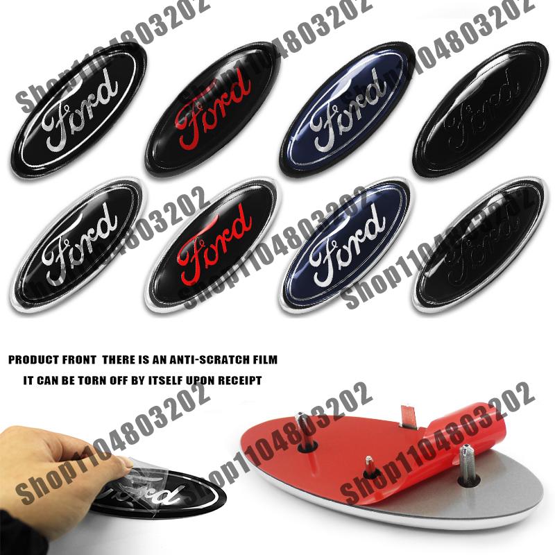 For Ford Focus Fusion MK2 F150 F250 F250 145mmX57mm Car Styling Front Hood Emblem Rear Trunk Badge Grille Logo Badge Accessories