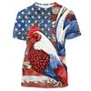 Trend Fun France Gallic Rooster Chicken Fowl Printed T-shirt Harajuku Fashion Cute Animal Graphic T Shirts Men Streetwear