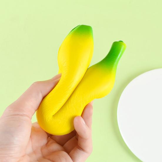 Banana Squeeze Toy Soft Stress Relief Toy for Kids Adults Stretchable Banana Fidget Toy for Concentration And Relaxation at Work School