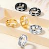 European-American Rhinestone Luxury Stainless Steel Couple Ring Set