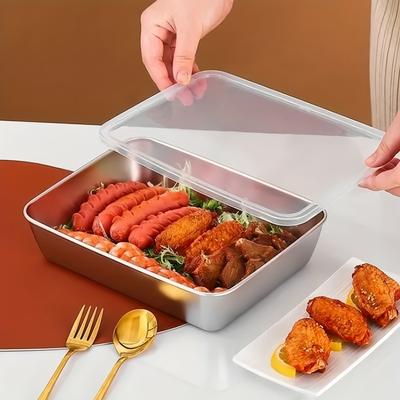 Stainless SteelFood Storage Containers-Leak-Proof,Reusable,Perfect for Fruits,Meats | Easy Clean,Stackable Kitchen Organizers