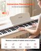 Digital Piano 88 Keys Semi Weighted Full Size Keyboard Stand White, for Beginners, 600 Tones, 600 Rhythms, Electric Piano, with Sustain Pedal,
