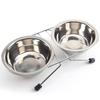 Small Anti-Slip Pet Food Water Bowls Double Stainless Steel Dog Feeder Feeding Station Non-Slip Frame Pet Feeder