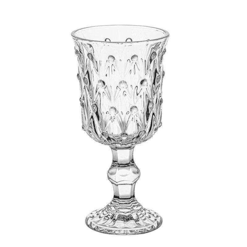 Flavinmci French Vintage Diamond Stemmed Glass Set