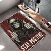 Skull Hoodie Stay Positive Art suitable as a non-slip mat for the living room or bedroom sofa