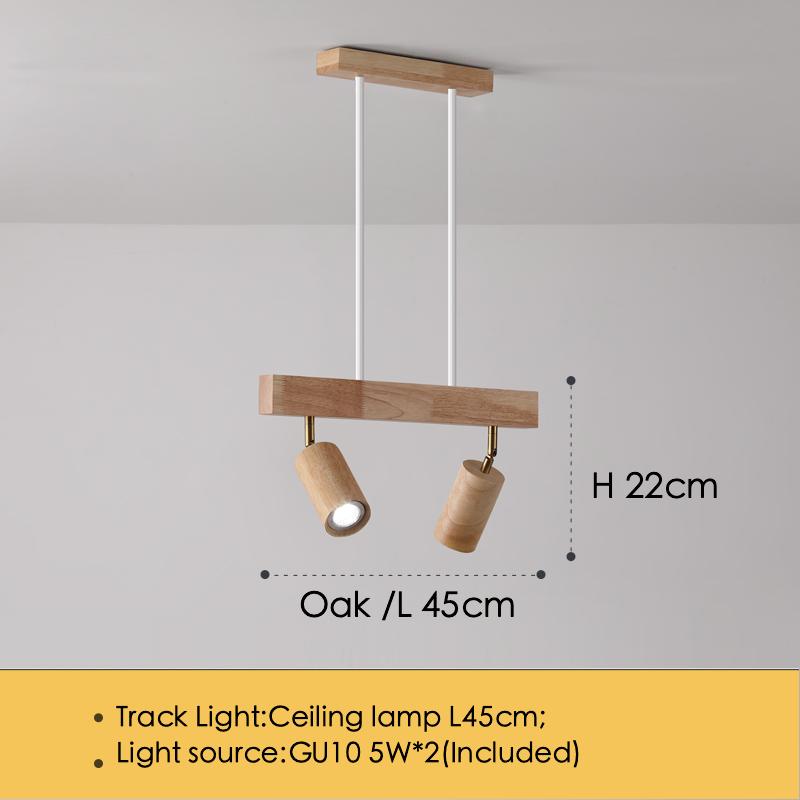 Nordic Wooden LED Ceiling Light Ceiling Spotlight LED Rail Track Lamps for Living Room Bedroom Kitchen Restaurant Decoration