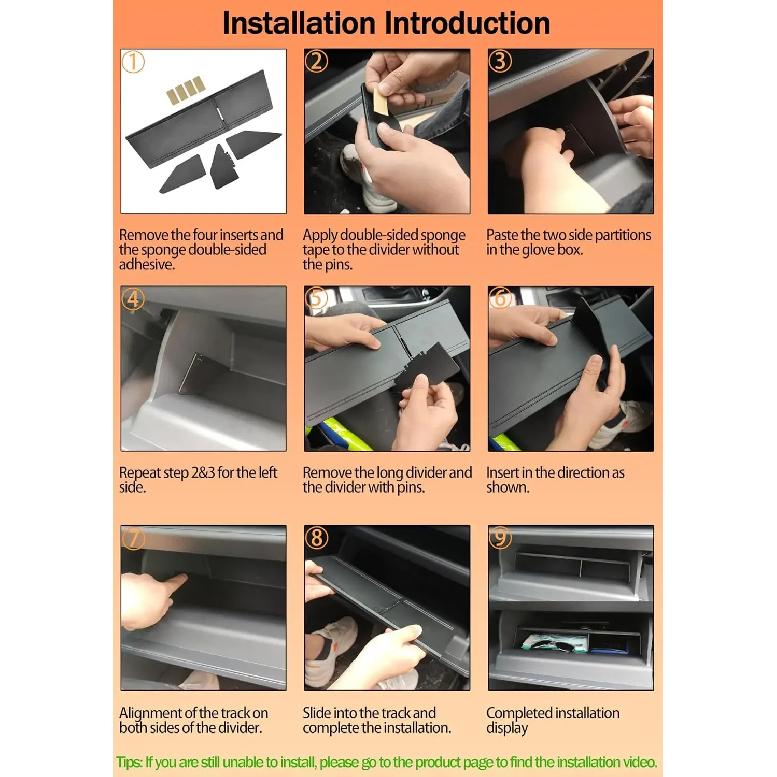 For RAV4 2024 2023 2022 2021 2020 2019 Glove Box Organizer Compatible Insert Glove Compartment Dividers Car Interior Accessories