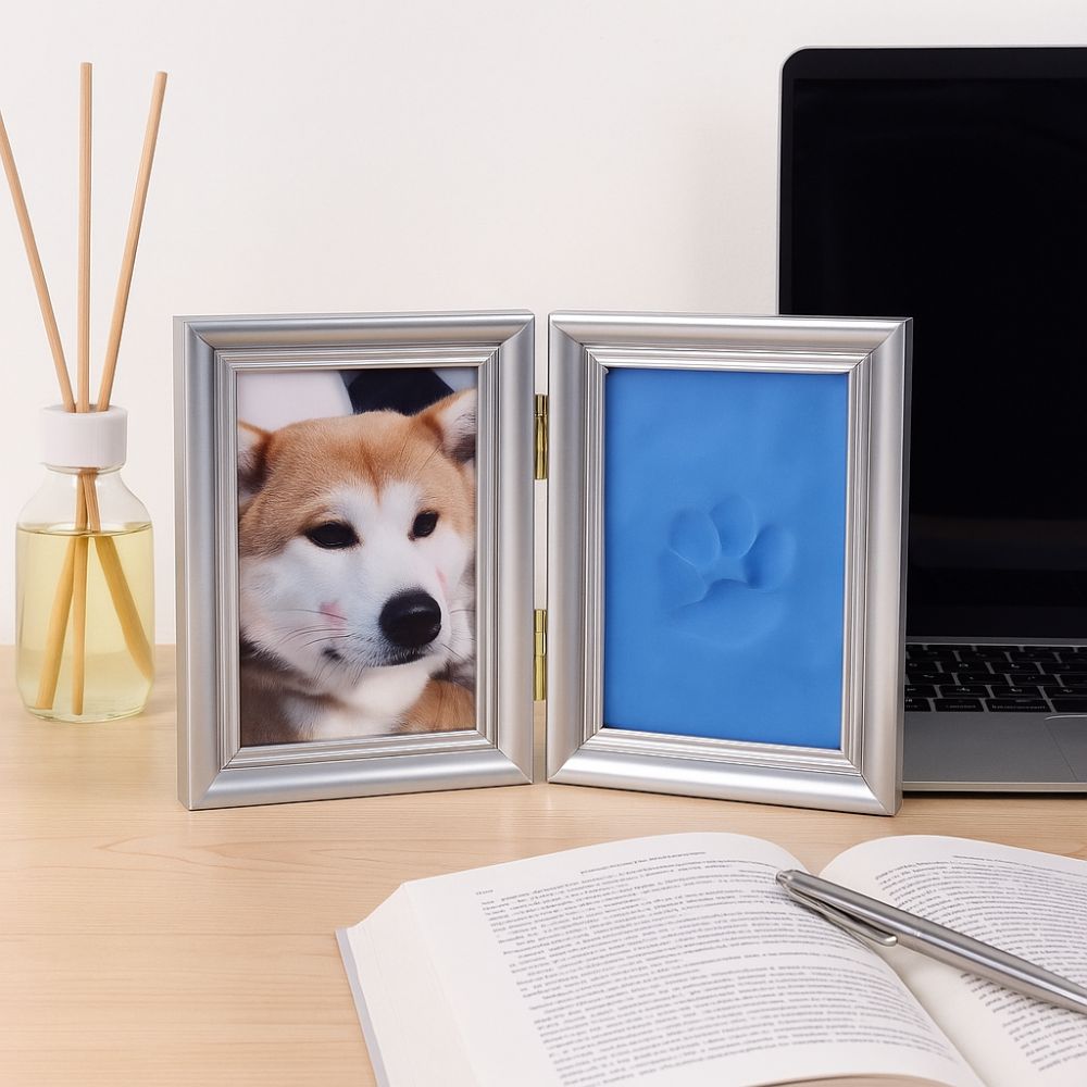 DIY Paw Print Memorial Frame Metal Buckle Pet Handprint Shadowbox  Memorial Keepsake