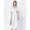 PEACEBIRD Women's Square Neck Puff Sleeve Summer Maxi Dress