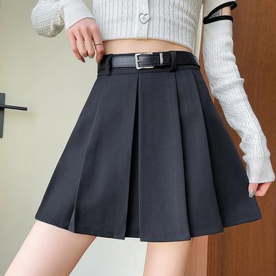 Bust Skirt Women's Spring and Summer New Belt High Waist Pleated Skirt Slim Large Size Skirt