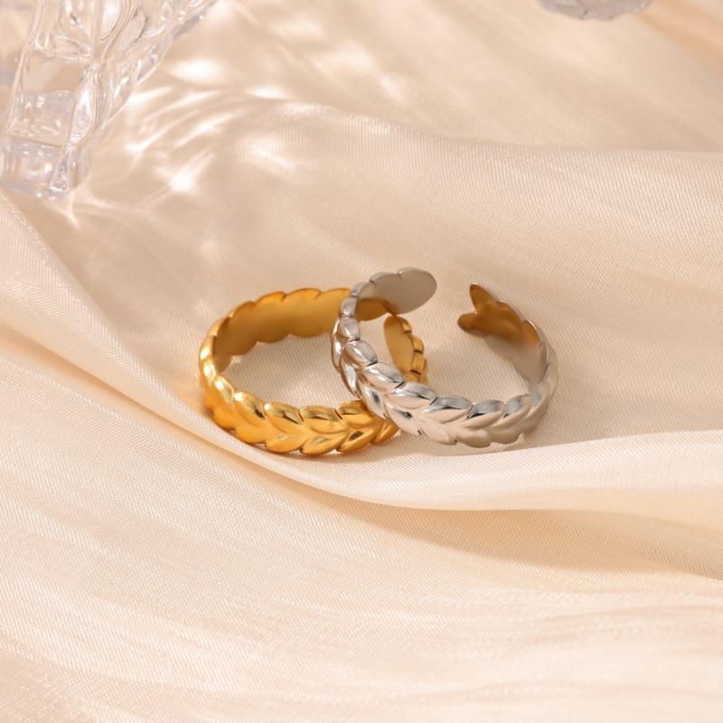 Wheat ear index finger ring stainless steel high-end sense light luxury niche design simple and versatile opening personality old and retro