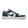 Jordan Air Jordan 1 Cushioning, Wear Resistant Low Top Vintage Basketball Shoes Unisex Green White FQ7687-300(Team191-)
