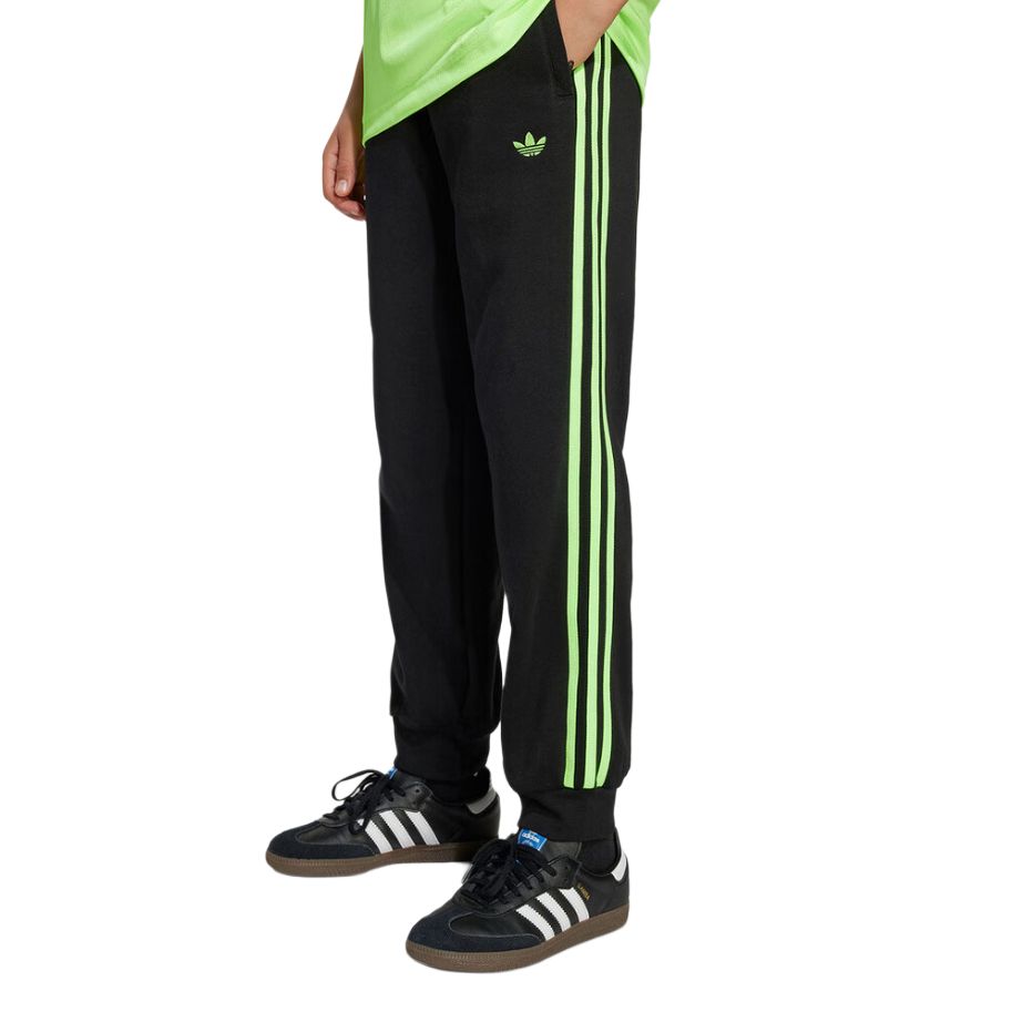 Adidas Originals Knitted Sports Pants Comfortable Soft Striped Drawstring Kids bottoms JV7796