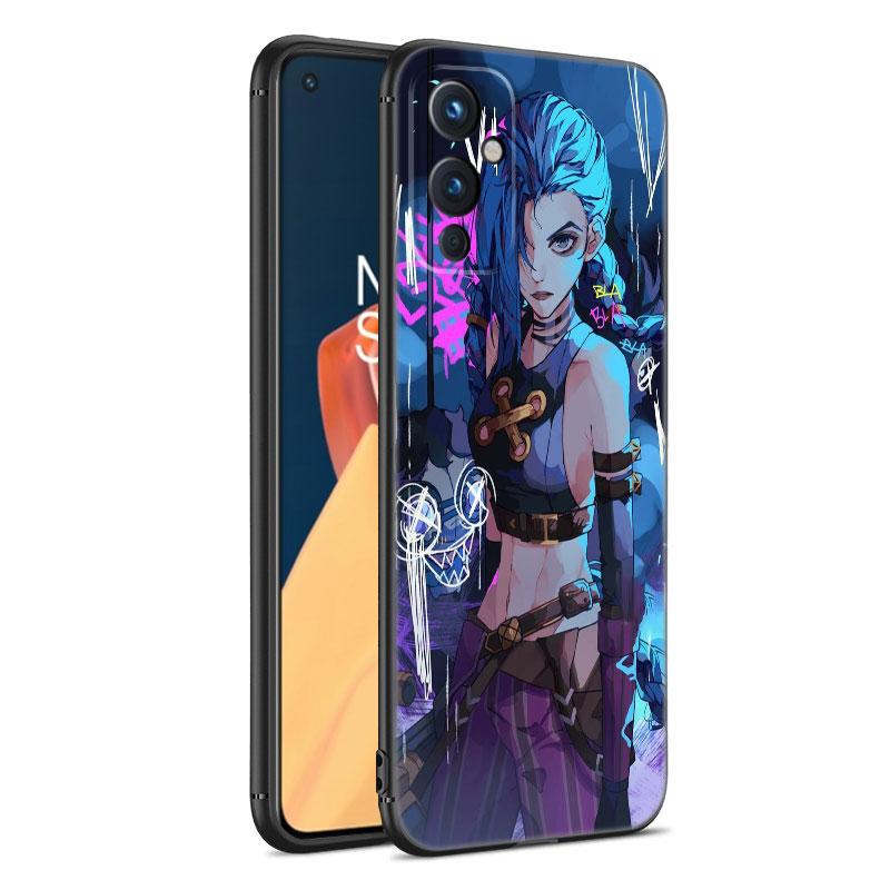 Arcane Jinx Anime Black Silicone Phone Case For OnePlus 9 10 11 12 ACE 2V Pro 9RT 10T 10R Nord CE 2 3 Lite N10 N20 N30 5G