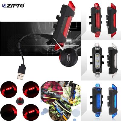 ZTTO Nuovo 5 LED USB ricaricabile per bici da ciclismo Spia di sicurezza posteriore per bicicletta
