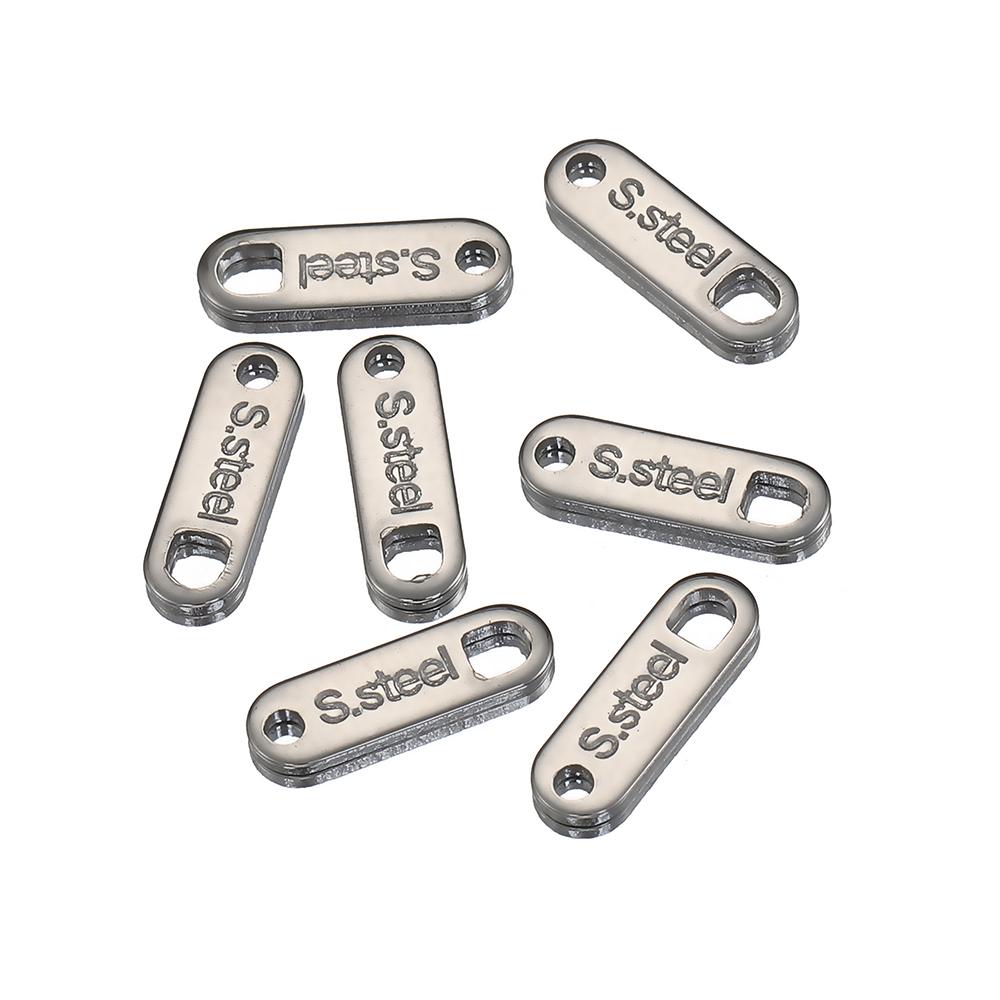 50pcs Stainless Steel End Charms Pendants Vacuum Plating Bracelet Chain Extension Tail Charm for DIY Jewelry Making No Fade