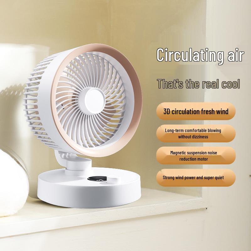 2025 Circulating Fan: 100-Speed Stepless Control, Rechargeable, Portable, Wall-Mounted Desktop Fan