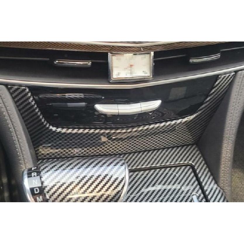 For Cadillac CT6 2016-2020 Carbon Fiber Central Console U-Type Cover Trim 1PCS