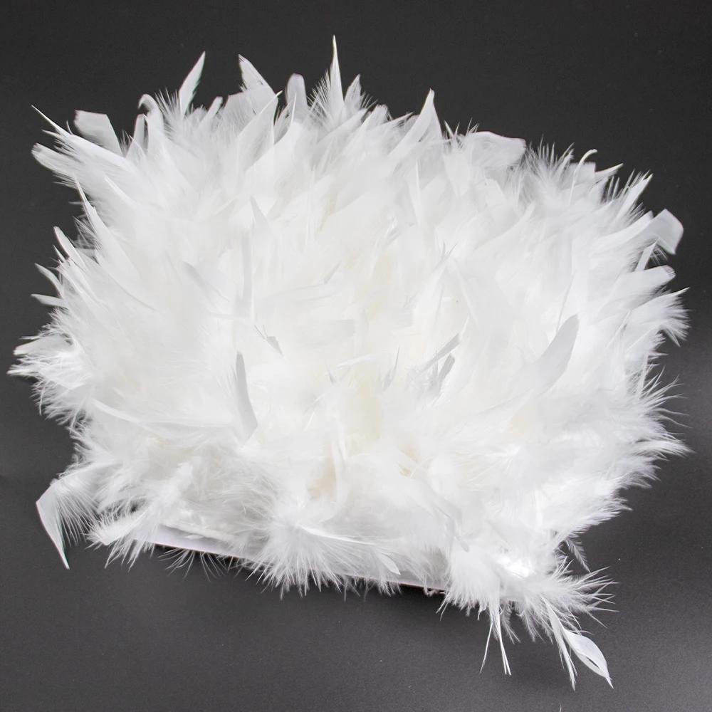 Feather White Turkey Feathers Trim 10-15cm/4-6inch Natural Feather Ribbon for Sewing Clothing Fringe Plumes Wedding Decoration