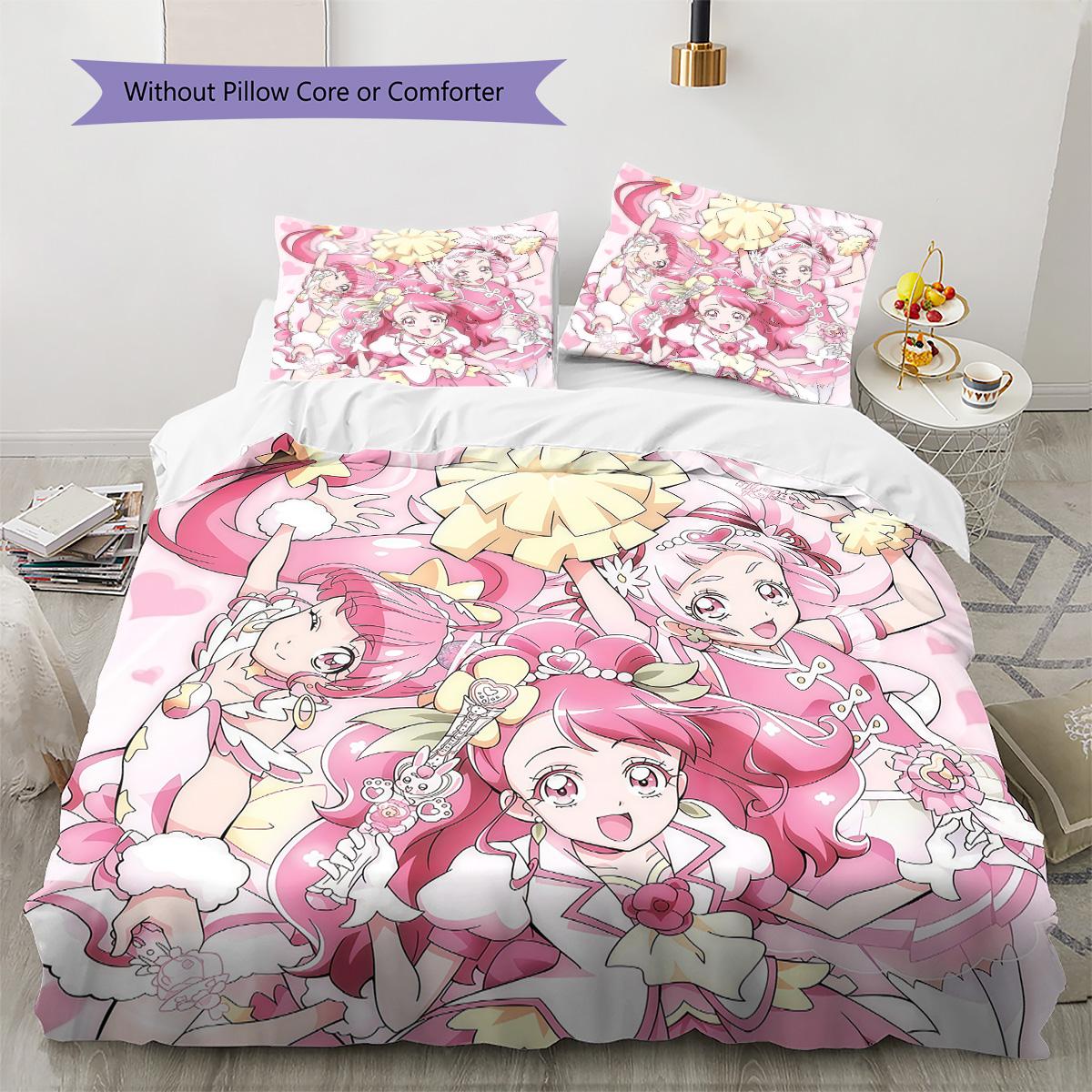 

Постельное белье Pretty Cure, 1 пододеяльник и 2 наволочки, Подходит для спальни, Идеальный подарок для поклонников аниме 135x200cm