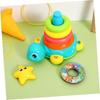 HANABASS Baby Stapelringe Spielzeug mit Licht & Ton, Musikalisches Krabbel-Lernspielzeug, Schildkröte & Ringe Pädagogisches Entwicklungsspielzeug für Jungen Mädchen